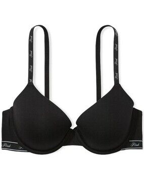 PINK Victoria's Secret T-Shirt Bra In Black, 34B